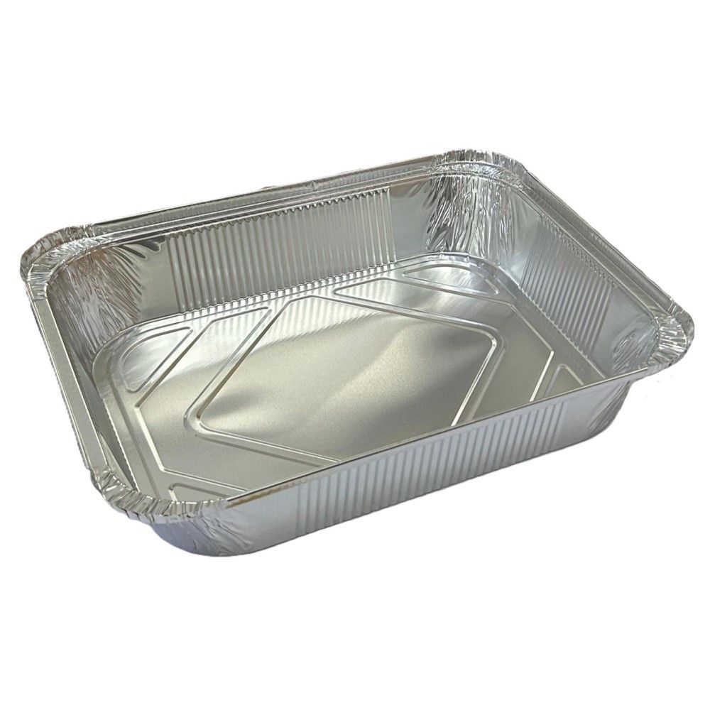 50 Contenitori Vaschette Alluminio R48 32x26cm - 8 porzioni bordo L