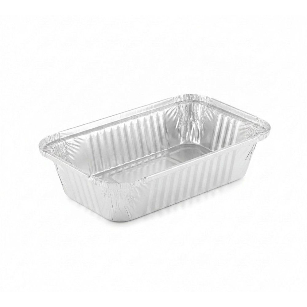 100 Vaschette Alluminio R95 20x11x4.9 cm - Bordo L