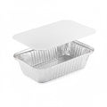 100 Vaschette Alluminio R95 20x11 cm con coperchio bordo L