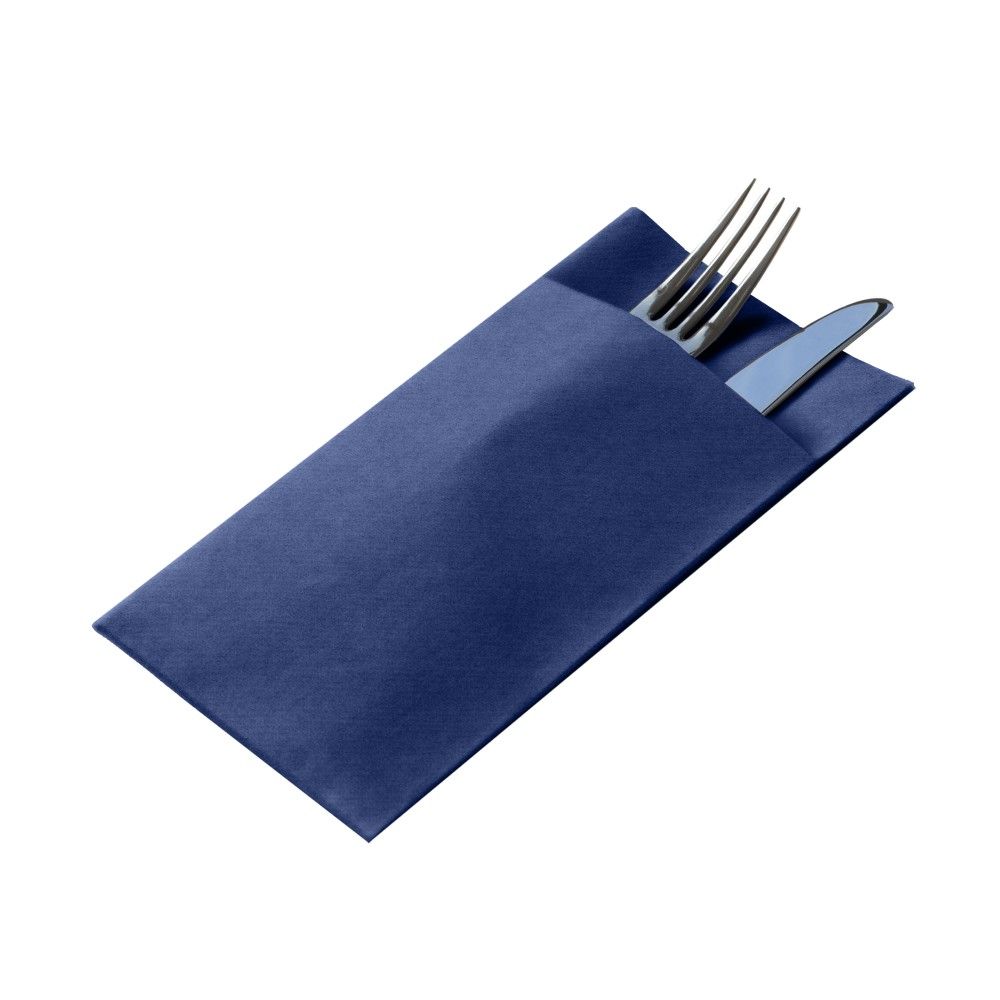 50 Tovaglioli in AIRLAID 33x40 cm con Tasca Portaposate colore BLU