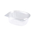 50 Vaschette Ovali in OPS 118x87x40 mm coperchio attaccato 375 ml
