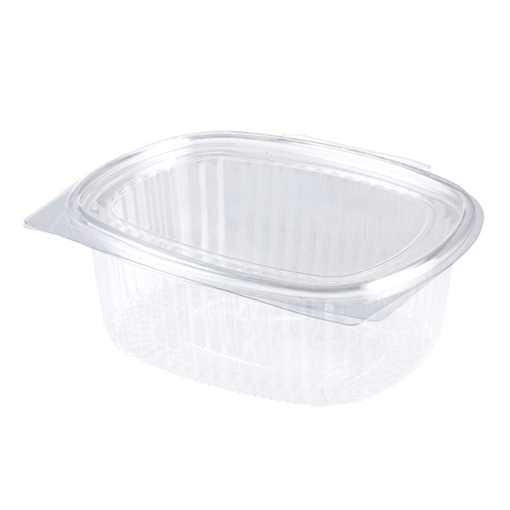 50 Vaschette Ovali in OPS 160x130x60 mm coperchio attaccato 1000 ml