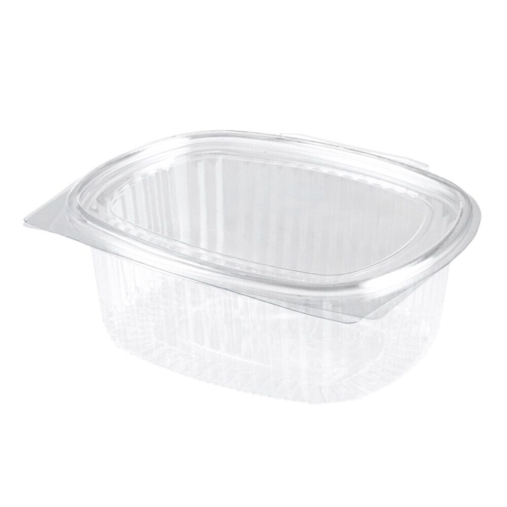 50 Vaschette Ovali PET 160x130x60 mm coperchio attaccato 1000 ml