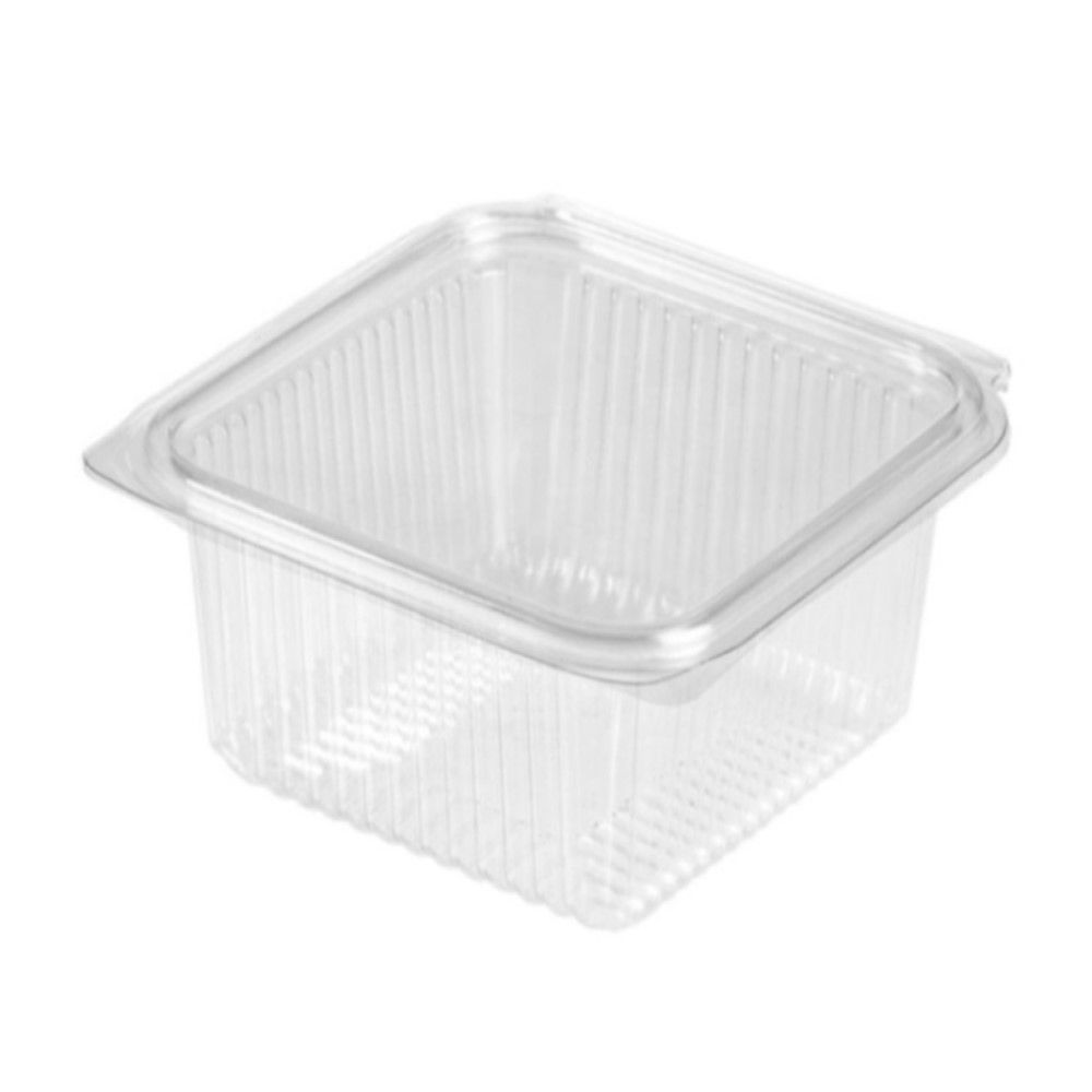 60 Vaschette Rettangolari PET 165x163x80 mm coperchio attaccato 2000 ml