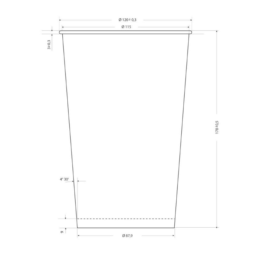 43 PZ Bicchiere per POPCORN in Cartoncino da 1.39 Litri 12x17.8 cm