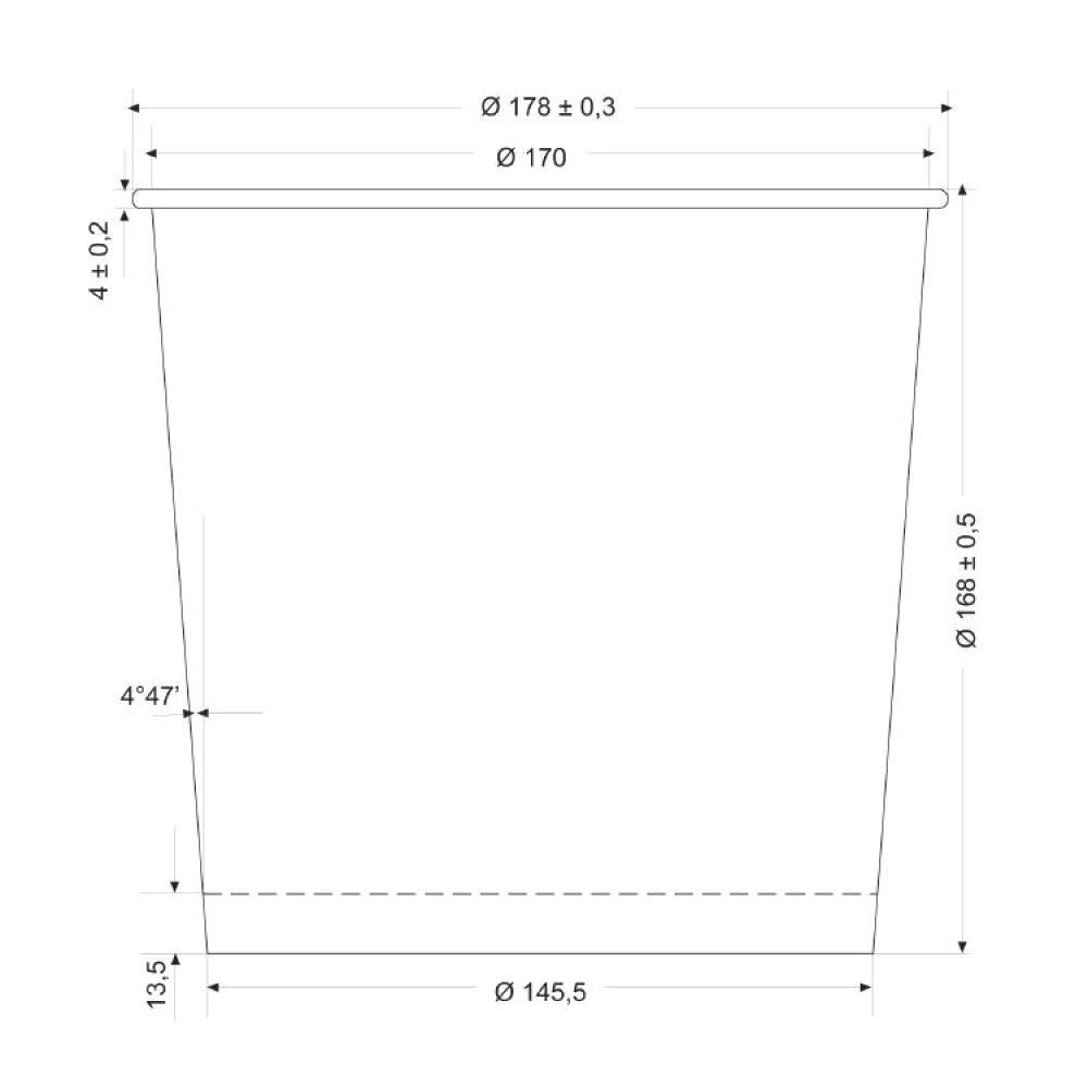 Bicchiere Ciotola per POPCORN in Cartoncino da 3 Litri 17.8x16.8 cm