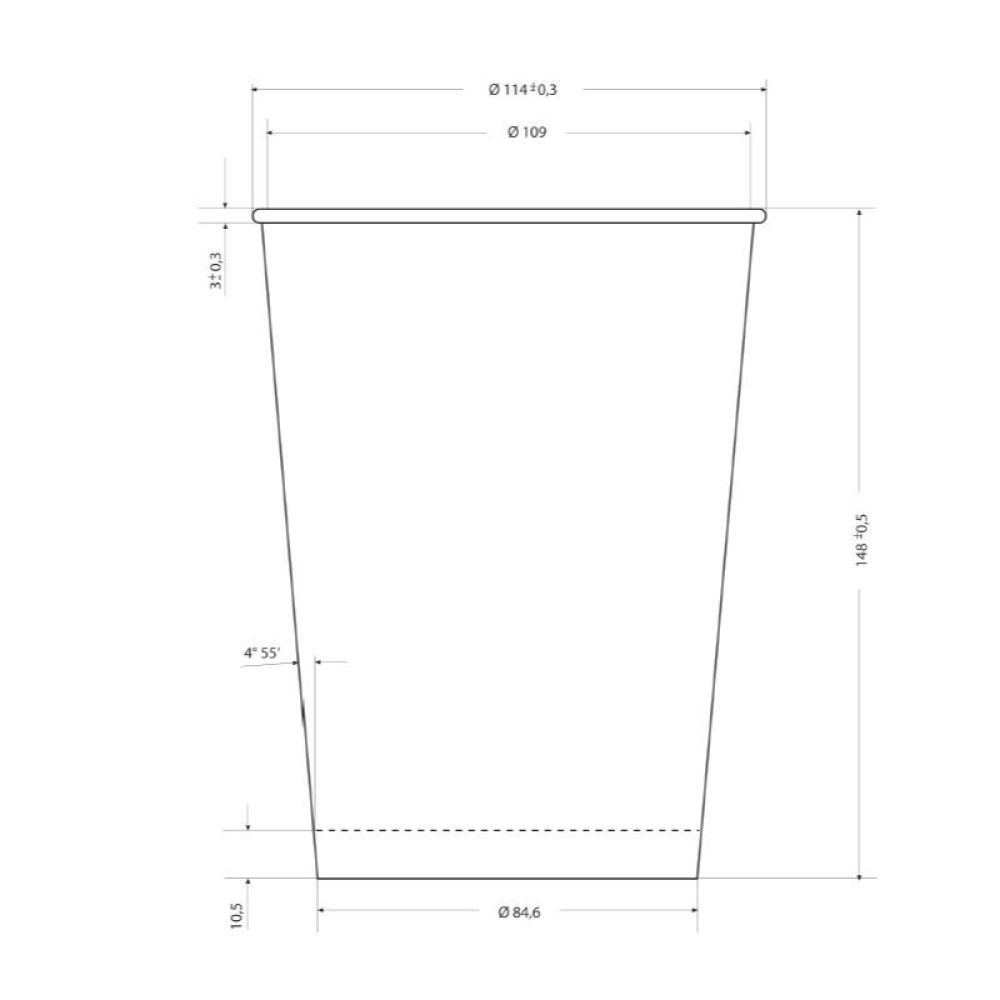 39 PZ Bicchiere per POPCORN in Cartoncino da 1.05 Litri 11.4x14.8 cm
