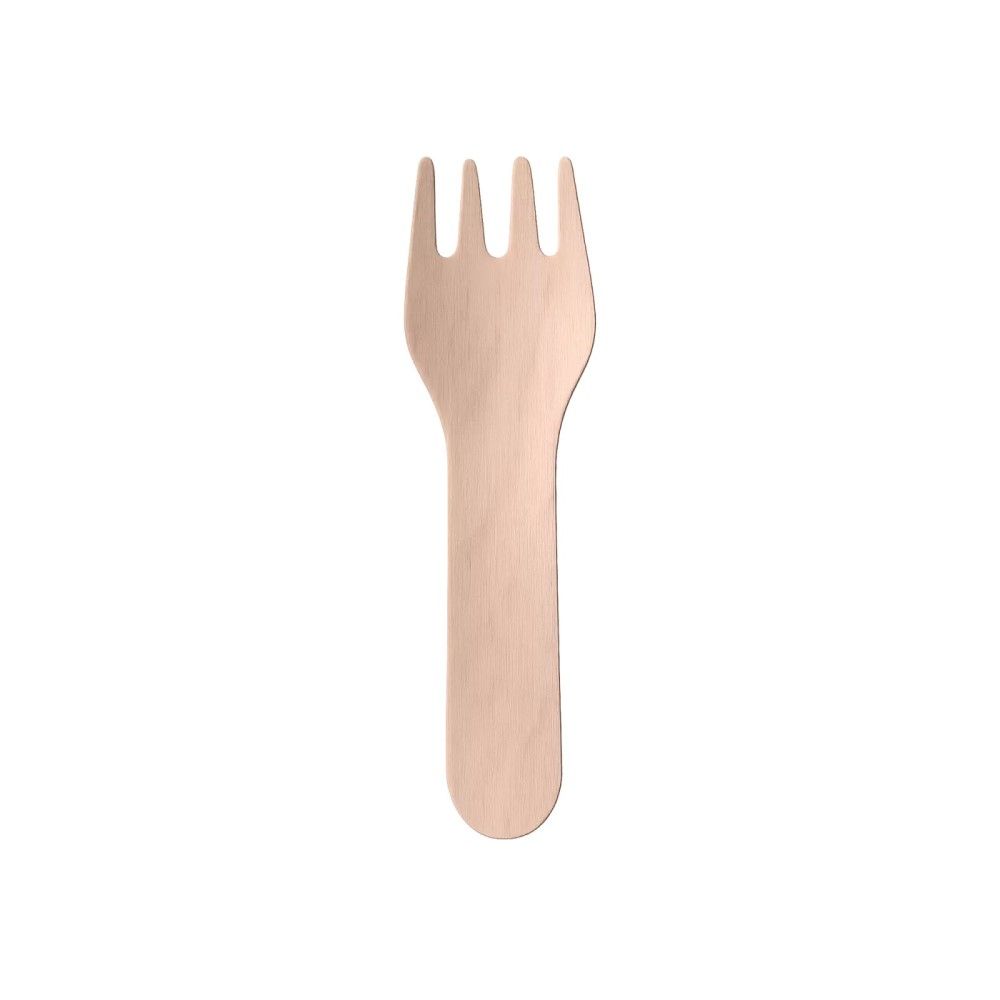 100 Forchette MINI monouso in Legno di Betulla da 7.5 cm Biodeagradabili