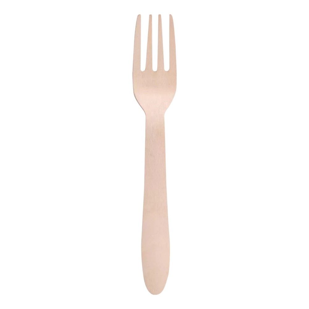 100 Forchette monouso in Legno di Betulla da 16.5 cm - Biodeagradabili -