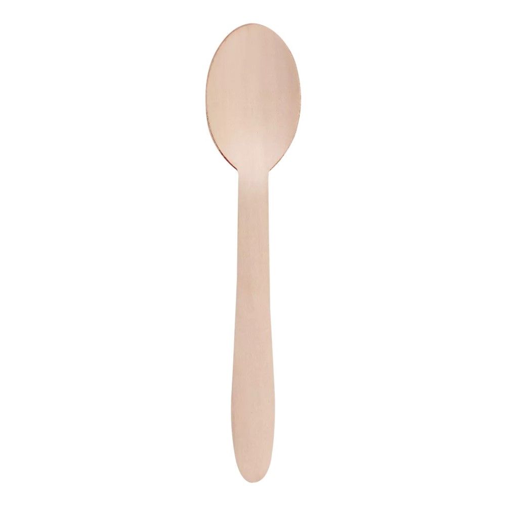 100 Cucchiai monouso in Legno di Betulla da 16.5 cm - Biodeagradabili -