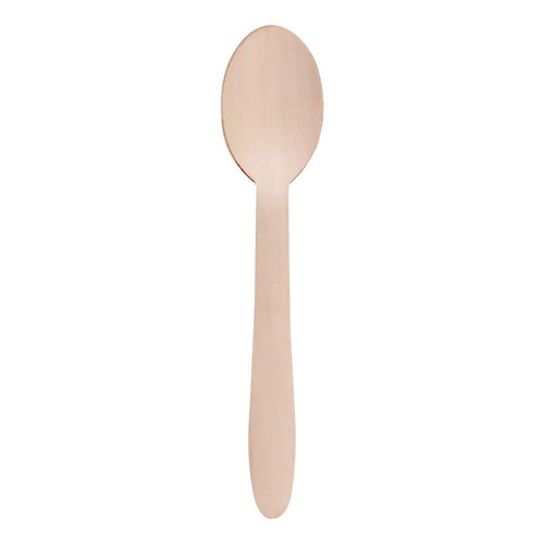 100 Cucchiai monouso in Legno di Betulla da 16.5 cm - Biodeagradabili -