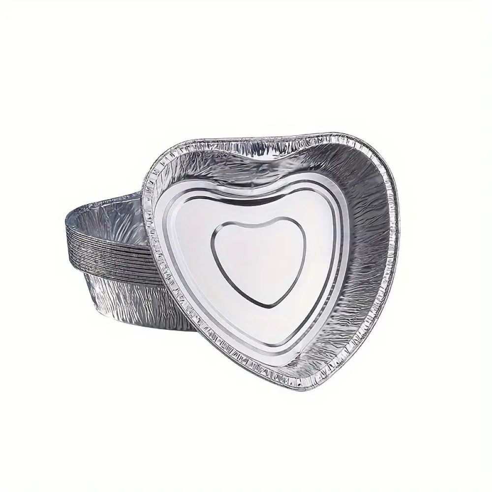50 Vaschette Alluminio a forma di CUORE 14x13.5 cm